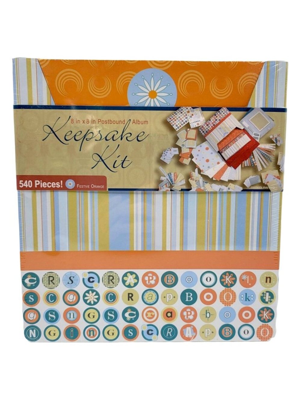 Westrim Scrapbooking Kit Album Holiday 8"x8" Festive Orange Autumn 540 PCS NEW